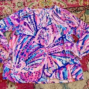 Lilly Pulitzer Pink and Blue Patterned Top